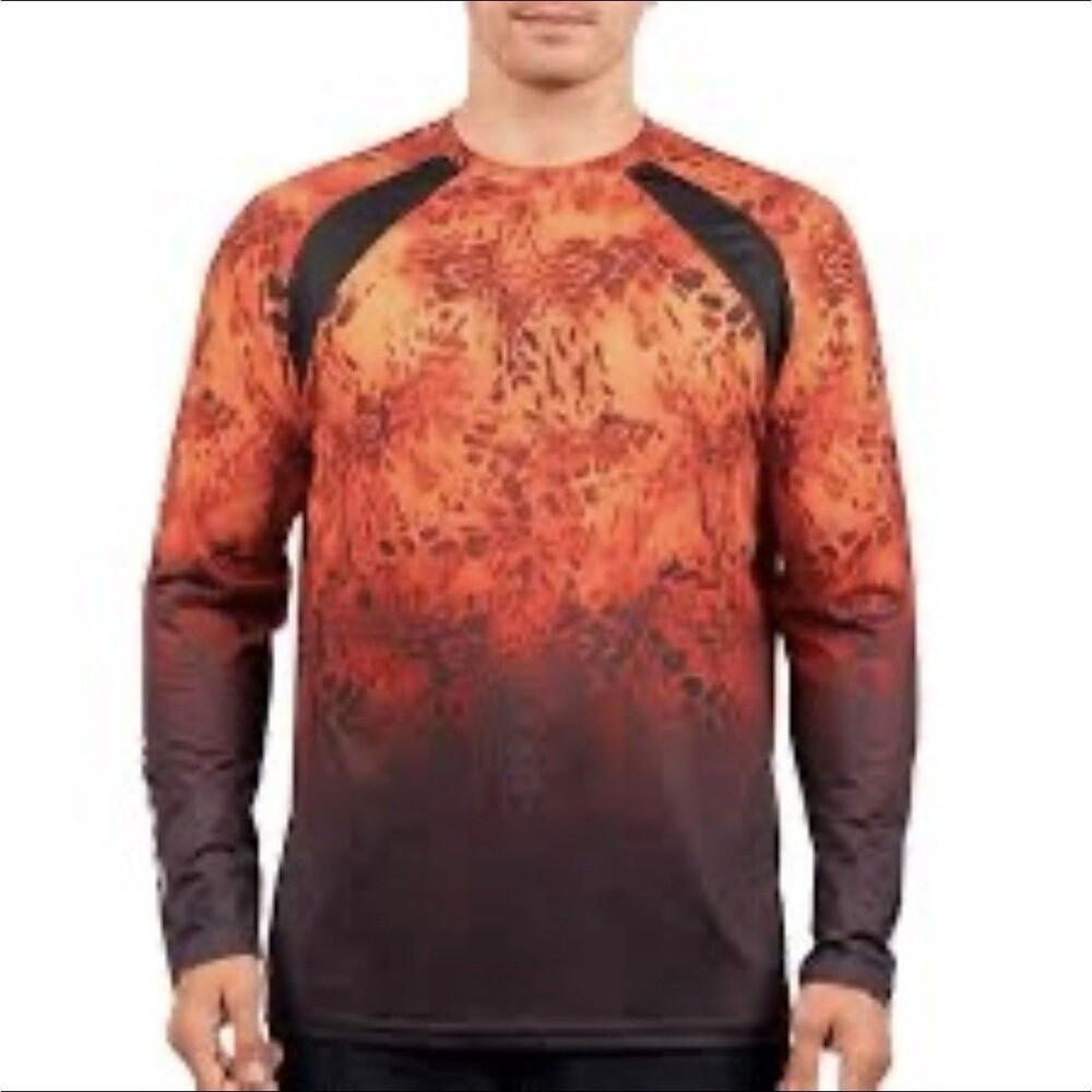 KastKing Mens Sol Armis Long Sleeve Shirt UPF 50 Fishing UV Protection Red Large